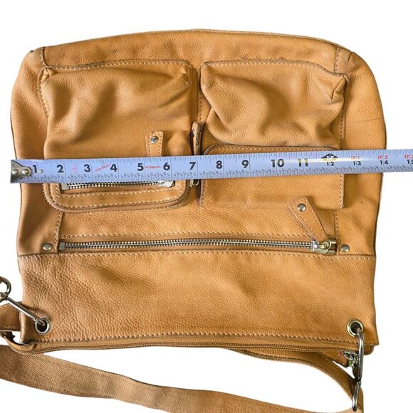 Fossil Genuine Leather Crossbody Shoulder Bag Tan Brown Boho Casual Purse - Picture 12 of 15